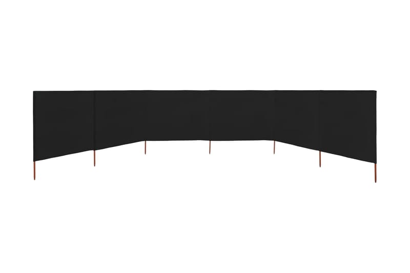 Vindskydd 6 paneler tyg 800x160 cm svart - Svart - Utemöbler - Solskydd - Skärmskydd & vindskydd