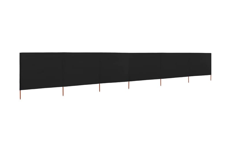 Vindskydd 6 paneler tyg 800x160 cm svart - Svart - Utemöbler - Solskydd - Skärmskydd & vindskydd