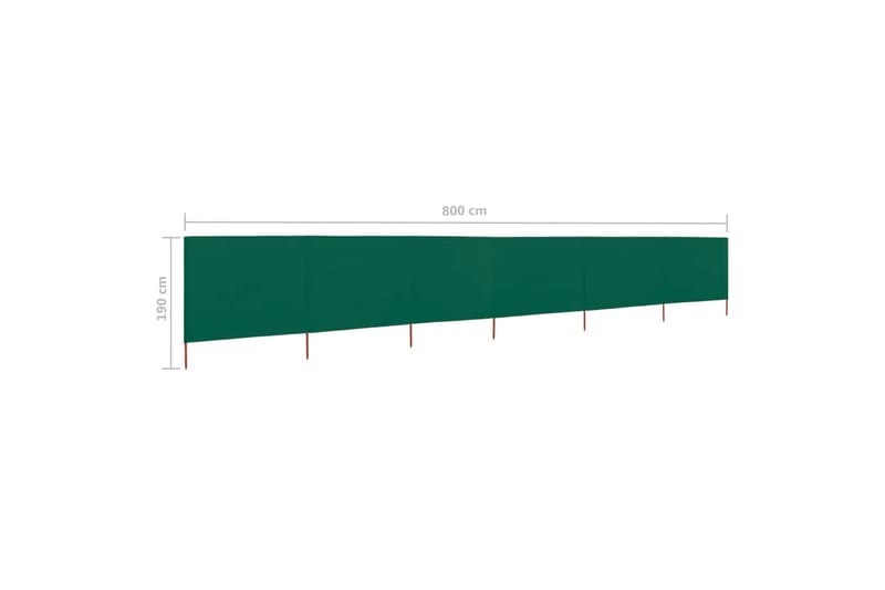 Vindskydd 6 paneler tyg 800x160 cm grön - Grön - Utemöbler - Solskydd - Skärmskydd & vindskydd
