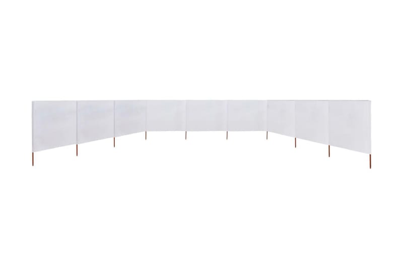 Vindskydd 9 paneler tyg 1200x120 cm sandvit - Vit - Utemöbler - Solskydd - Skärmskydd & vindskydd