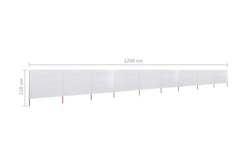 Vindskydd 9 paneler tyg 1200x80 cm sandvit - Vit - Utemöbler - Solskydd - Skärmskydd & vindskydd