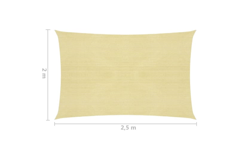Solsegel 160 g/m² beige 2x2,5 m HDPE - Beige - Utemöbler - Solskydd - Solsegel