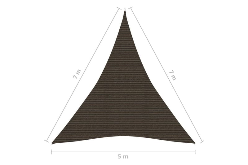 Solsegel 160 g/m² brun 5x7x7 m HDPE - Brun - Utemöbler - Solskydd - Solsegel
