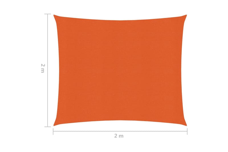 Solsegel 160 g/m² orange 2x2 m HDPE - Orange - Utemöbler - Solskydd - Solsegel