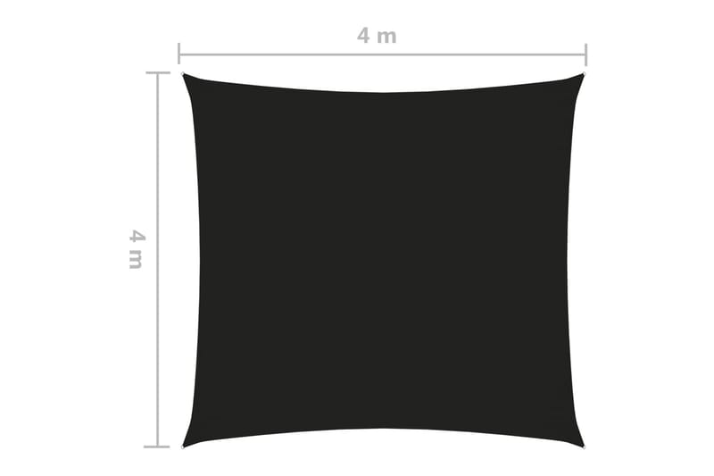 Solsegel oxfordtyg fyrkantigt 4x4 m svart - Svart - Solsegel