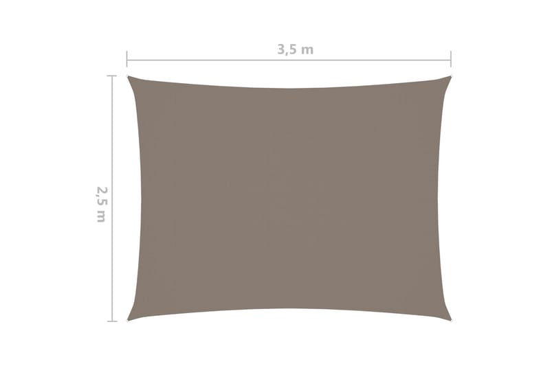 Solsegel oxfordtyg rektangulärt 2,5x3,5 m taupe - Brun - Solsegel