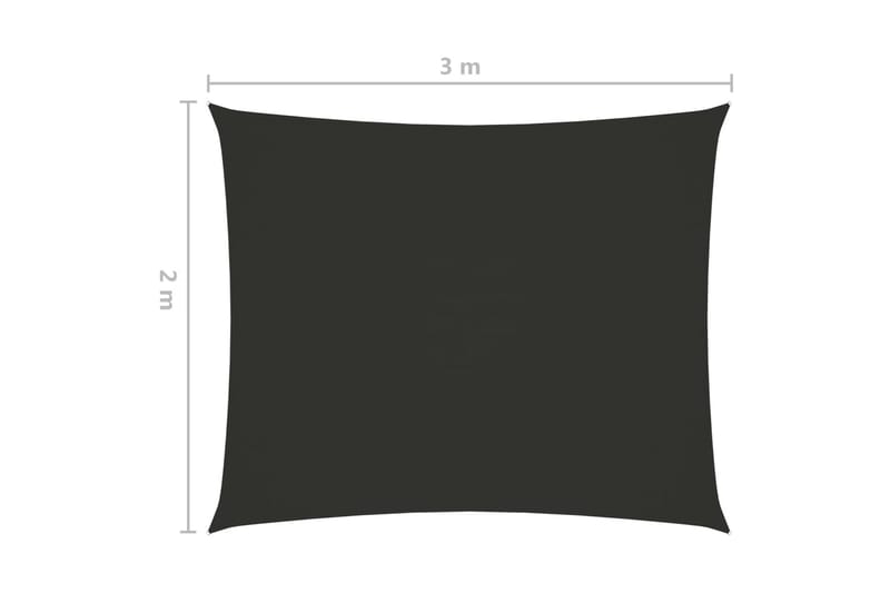 Solsegel oxfordtyg rektangulärt 2x3 m antracit - Grå - Solsegel