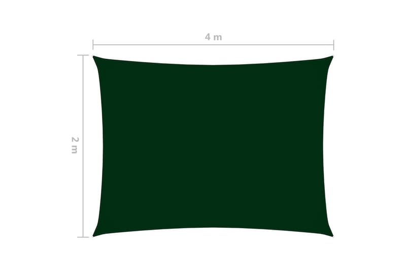 Solsegel oxfordtyg rektangulärt 2x4 m mörkgrön - Mörkgrön - Solsegel