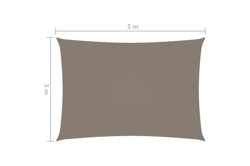 Solsegel oxfordtyg rektangulärt 3x5 m taupe - Brun - Utemöbler - Solskydd - Solsegel