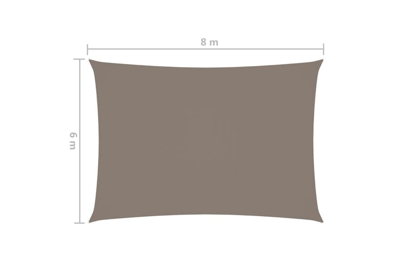 Solsegel oxfordtyg rektangulärt 6x8 m taupe - Brun - Utemöbler - Solskydd - Solsegel