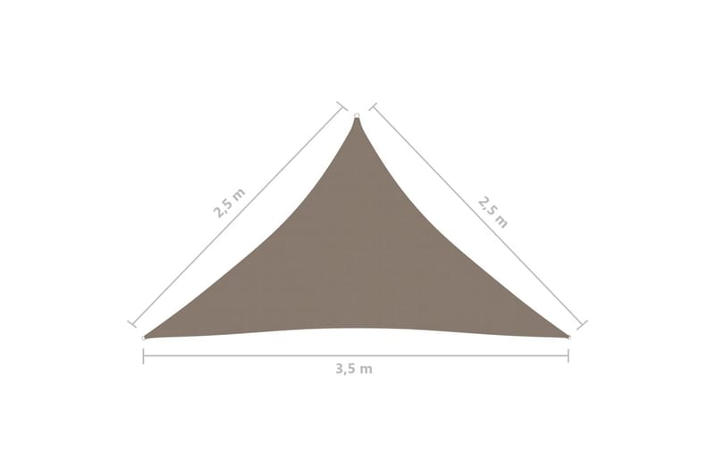 Solsegel oxfordtyg trekantigt 2,5x2,5x3,5 m taupe - Brun - Utemöbler - Solskydd - Solsegel