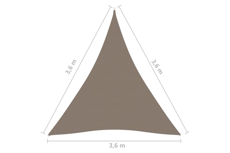 Solsegel oxfordtyg trekantigt 3,6x3,6x3,6 m taupe - Brun - Utemöbler - Solskydd - Solsegel