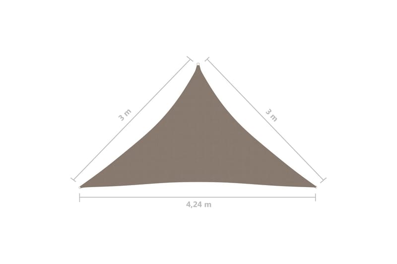 Solsegel oxfordtyg trekantigt 3x3x4,24 m taupe - Taupe - Utemöbler - Solskydd - Solsegel