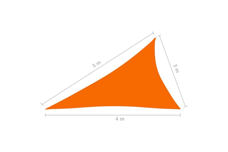 Solsegel oxfordtyg trekantigt 3x4x5 m orange - Orange - Utemöbler - Solskydd - Solsegel