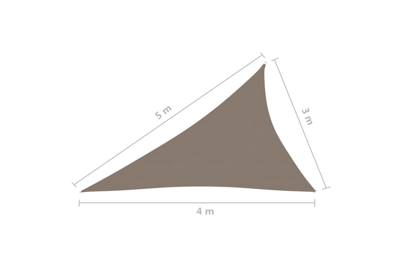 Solsegel oxfordtyg trekantigt 3x4x5 m taupe - Brun - Utemöbler - Solskydd - Solsegel