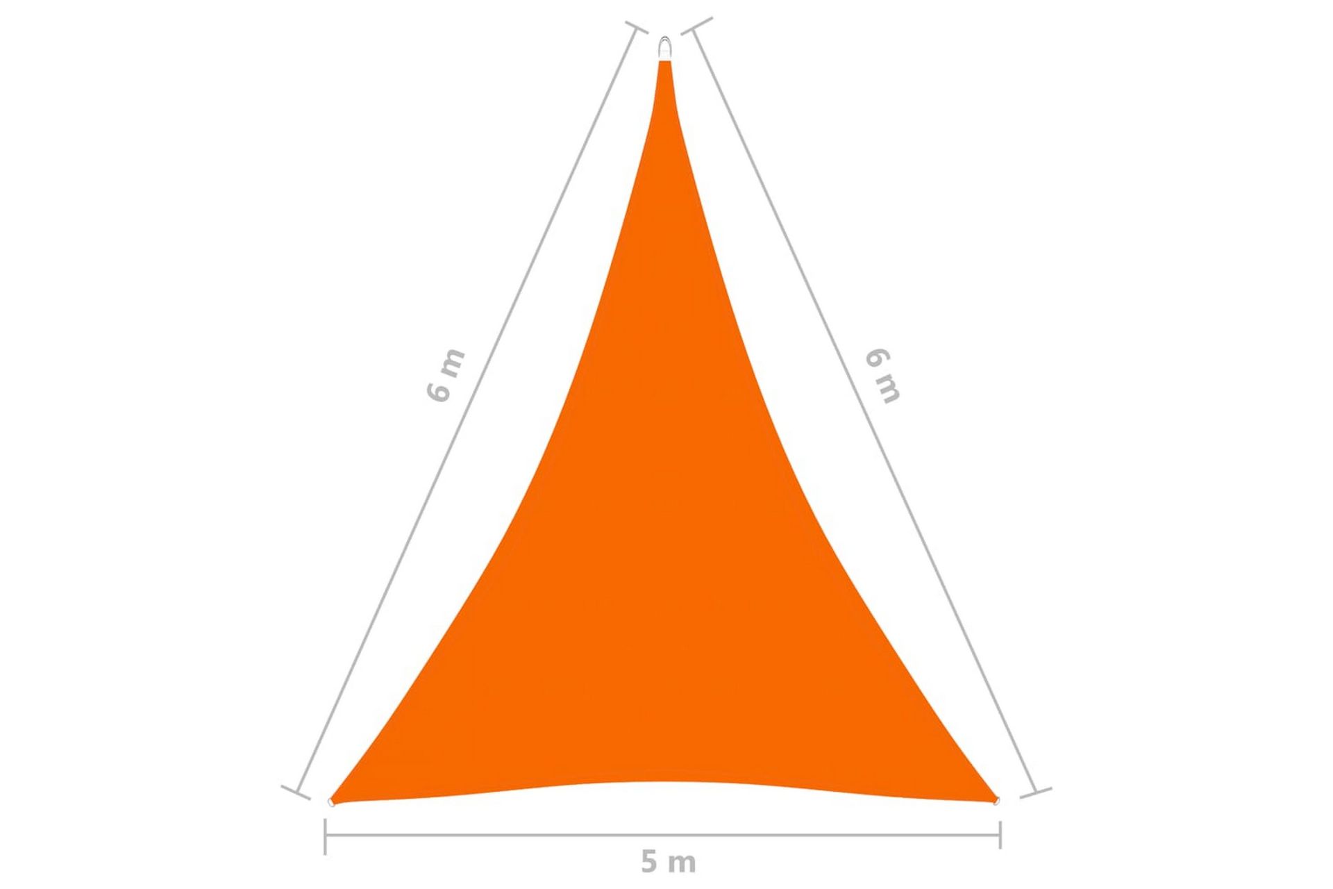 Solsegel oxfordtyg trekantigt 5x6x6 m orange - Orange - Utemöbler - Solskydd - Solsegel