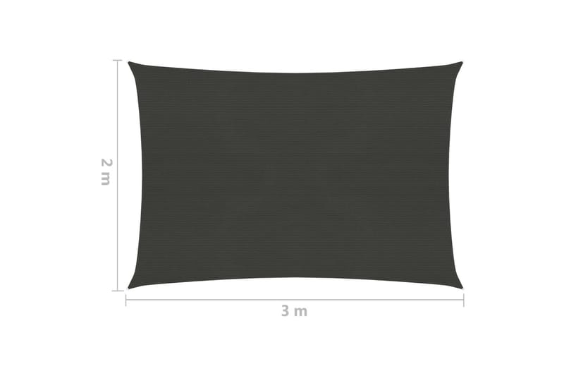 Solsegel 160 g/m² antracit 2x3 m HDPE - Grå - Utemöbler - Solskydd - Solsegel