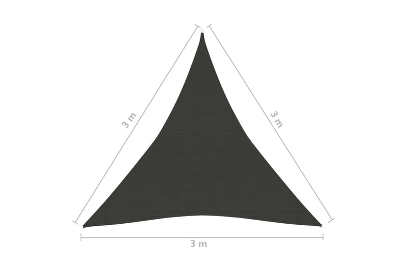 Solsegel 160 g/m² antracit 3x3x3 m HDPE - Antracit - Utemöbler - Solskydd - Solsegel