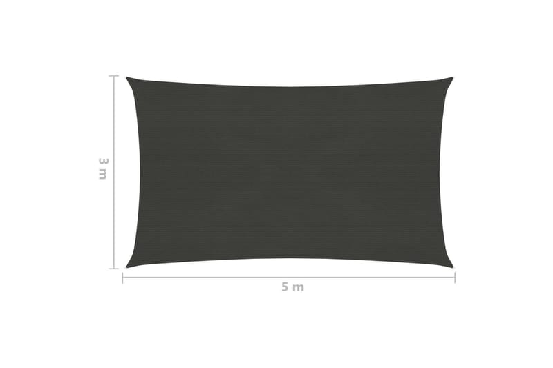 Solsegel 160 g/m² antracit 3x5 m HDPE - Grå - Utemöbler - Solskydd - Solsegel