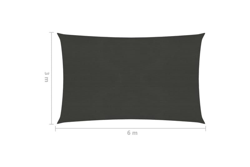 Solsegel 160 g/m² antracit 3x6 m HDPE - Grå - Utemöbler - Solskydd - Solsegel