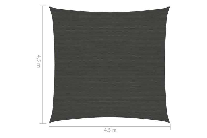 Solsegel 160 g/m² antracit 4,5x4,5 m HDPE - Grå - Solsegel