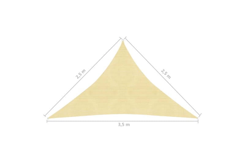 Solsegel 160 g/m² beige 2,5x2,5x3,5 m HDPE - Beige - Utemöbler - Solskydd - Solsegel