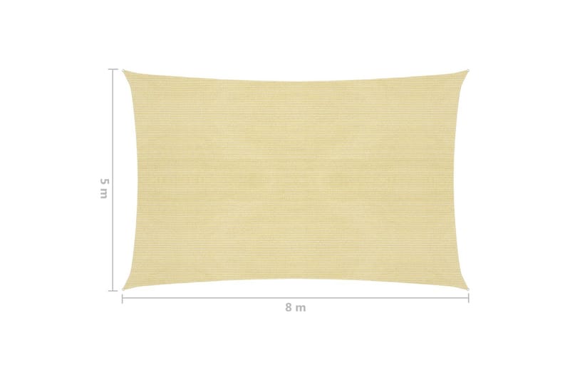 Solsegel 160 g/m² beige 5x8 m HDPE - Beige - Utemöbler - Solskydd - Solsegel