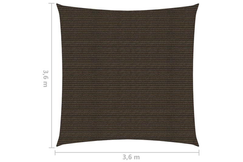 Solsegel 160 g/m² brun 3,6x3,6 m HDPE - Brun - Solsegel