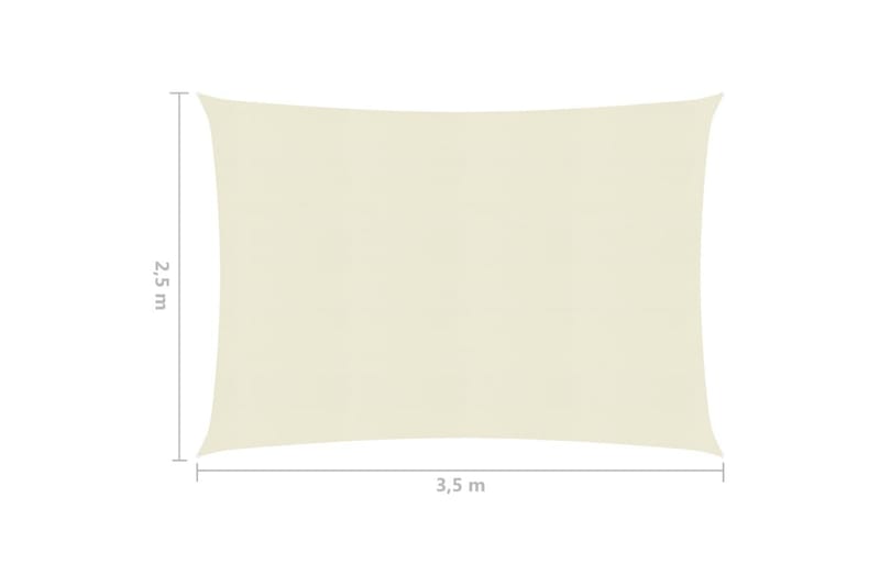 Solsegel 160 g/m² gräddvit 2,5x3,5 m HDPE - Vit - Utemöbler - Solskydd - Solsegel