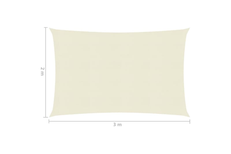 Solsegel 160 g/m² gräddvit 2x3 m HDPE - Kräm - Utemöbler - Solskydd - Solsegel
