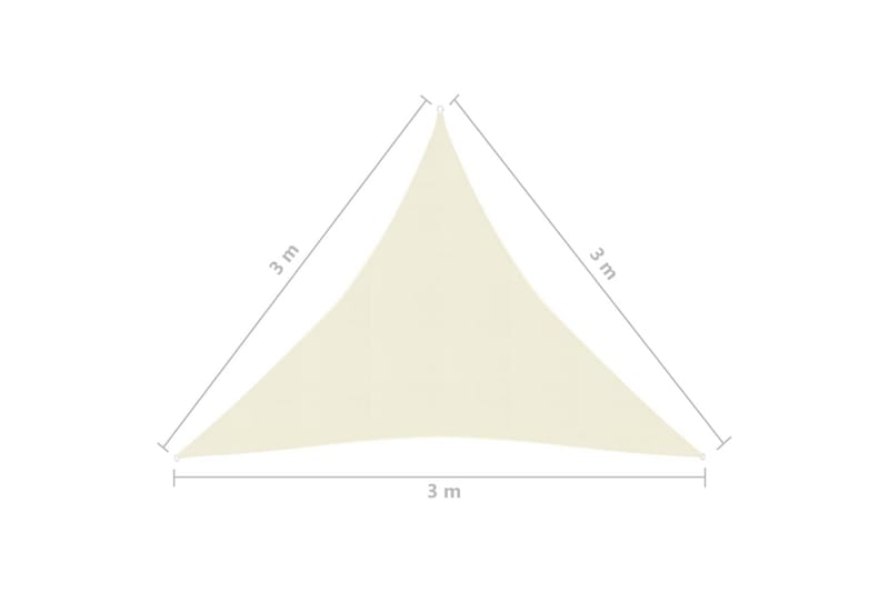 Solsegel 160 g/m² gräddvit 3x3x3 m HDPE - Kräm - Utemöbler - Solskydd - Solsegel