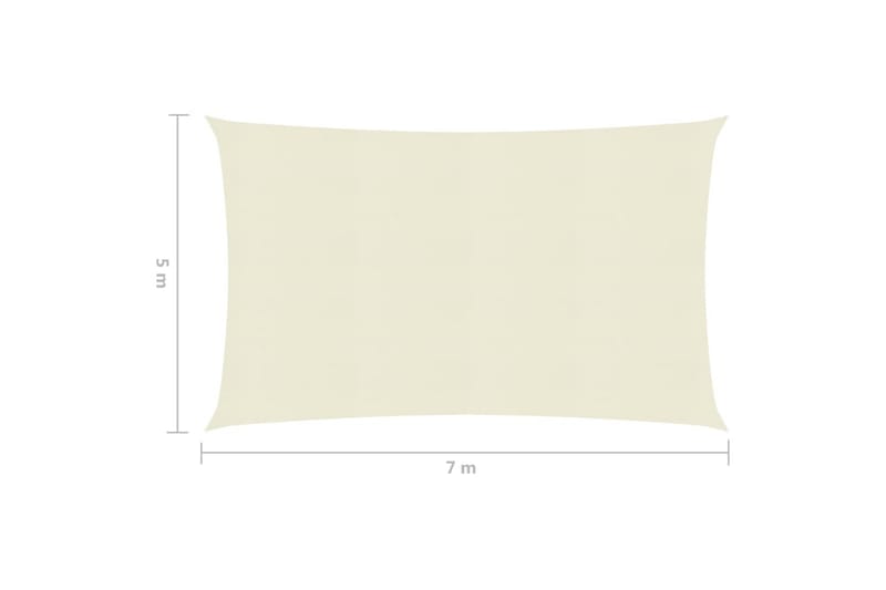 Solsegel 160 g/m² gräddvit 5x7 m HDPE - Kräm - Utemöbler - Solskydd - Solsegel