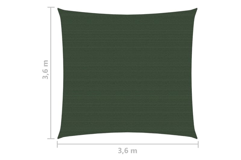 Solsegel 160 g/m² mörkgrön 3,6x3,6 m HDPE - Grön - Solsegel