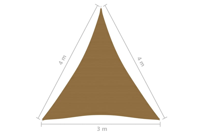 Solsegel 160 g/m² taupe 3x4x4 m HDPE - Taupe - Utemöbler - Solskydd - Solsegel