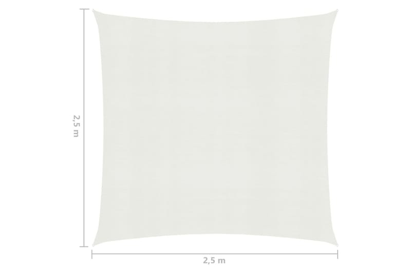 Solsegel 160 g/m² vit 2,5x2,5 m HDPE - Vit - Utemöbler - Solskydd - Solsegel