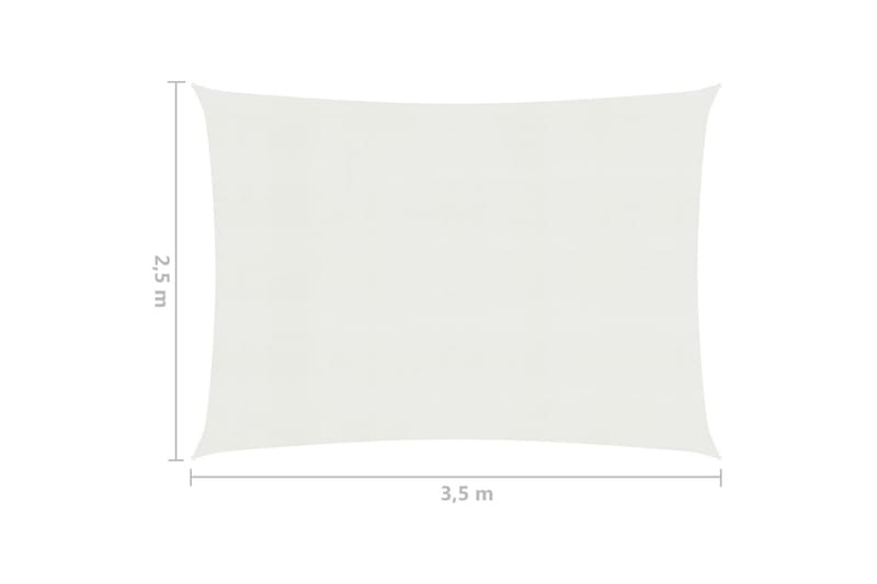 Solsegel 160 g/m² vit 2,5x3,5 m HDPE - Vit - Utemöbler - Solskydd - Solsegel