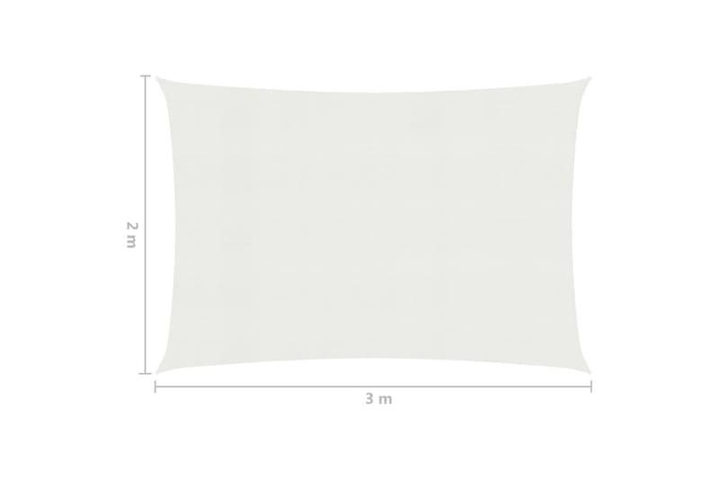 Solsegel 160 g/m² vit 2x3 m HDPE - Vit - Utemöbler - Solskydd - Solsegel