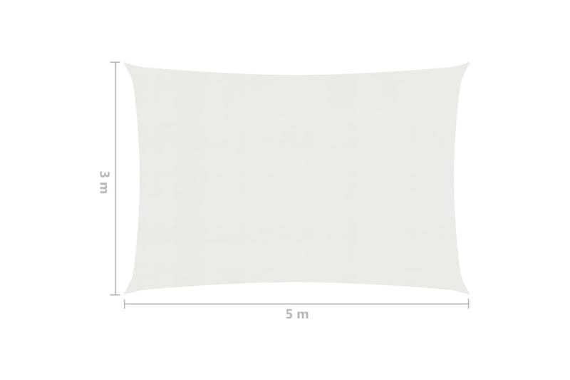 Solsegel 160 g/m² vit 3x5 m HDPE - Vit - Utemöbler - Solskydd - Solsegel