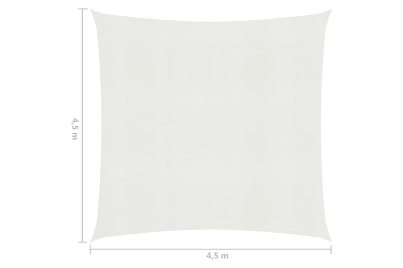 Solsegel 160 g/m² vit 4,5x4,5 m HDPE - Vit - Utemöbler - Solskydd - Solsegel
