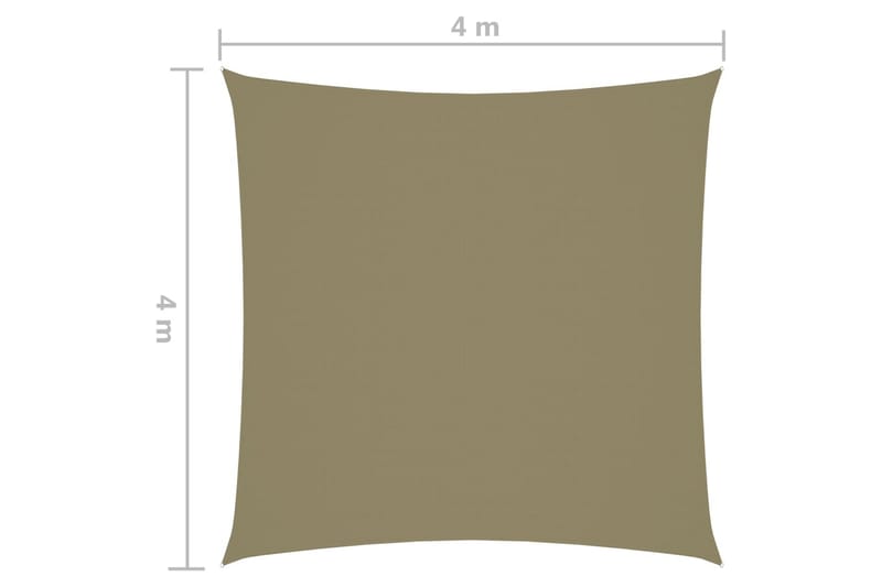Solsegel oxfordtyg fyrkantigt 4x4 m beige - Beige - Utemöbler - Solskydd - Solsegel