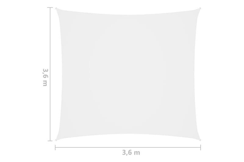 Solsegel Oxfordtyg kvadratiskt 3,6x3,6 m vit - Vit - Utemöbler - Solskydd - Solsegel