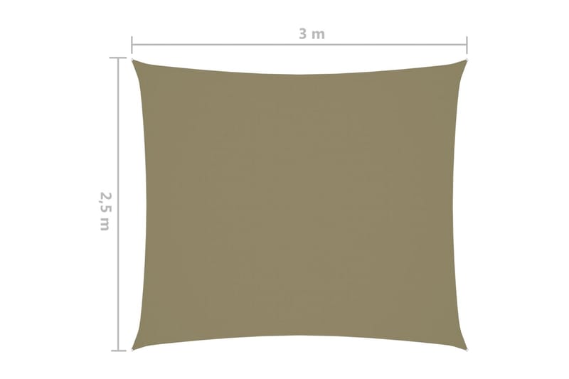 Solsegel oxfordtyg rektangulärt 2,5x3 m beige - Beige - Solsegel