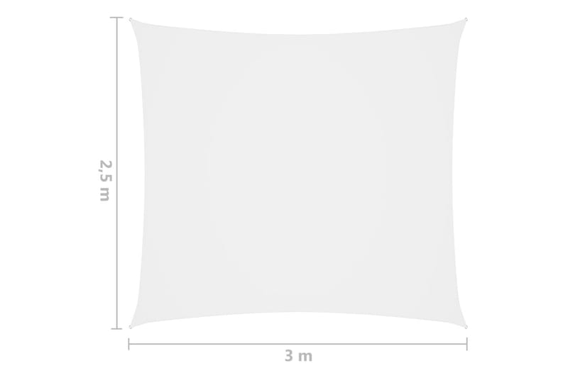 Solsegel oxfordtyg rektangulärt 2,5x3 m vit - Vit - Utemöbler - Solskydd - Solsegel