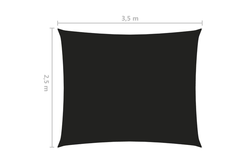 Solsegel oxfordtyg rektangulärt 2,5x3,5 m svart - Svart - Solsegel