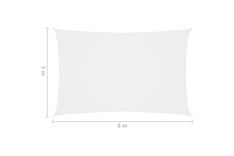 Solsegel oxfordtyg rektangulärt 5x8 m vit - Vit - Utemöbler - Solskydd - Solsegel