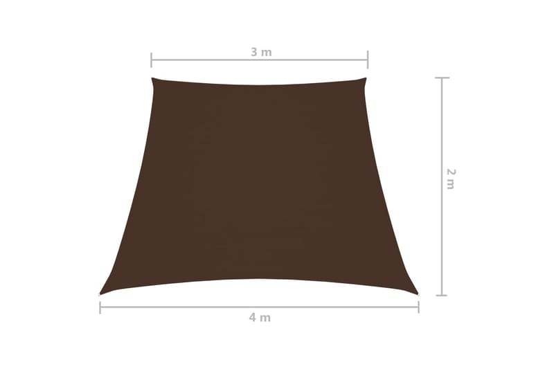 Solsegel oxfordtyg trapets 3/4x2 m brun - Brun - Solsegel