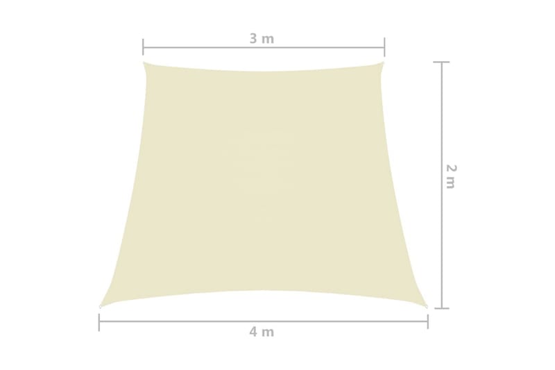 Solsegel oxfordtyg trapets 3/4x2 m gräddvit - Vit - Utemöbler - Solskydd - Solsegel