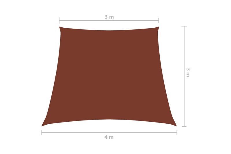 Solsegel oxfordtyg trapets 3/4x3 m terrakotta - Brun - Utemöbler - Solskydd - Solsegel