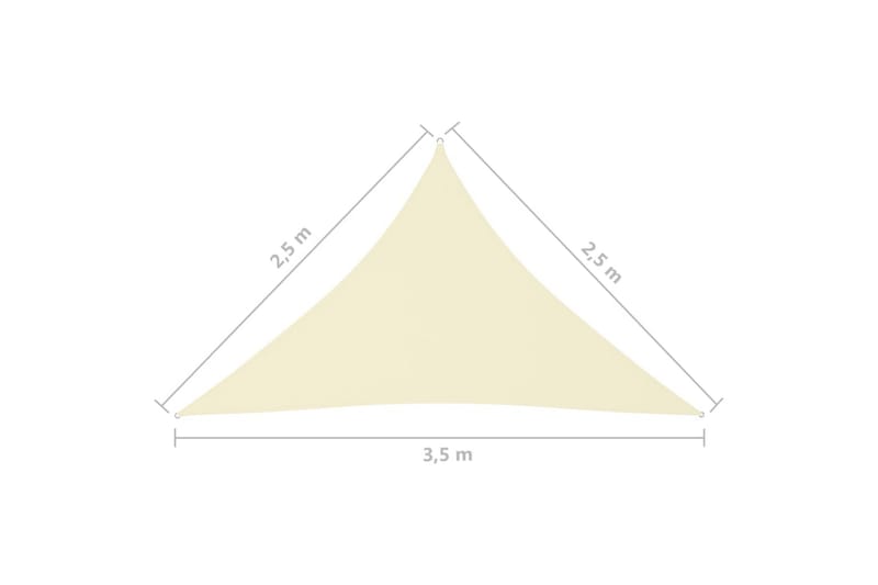 Solsegel oxfordtyg trekantigt 2,5x2,5x3,5 m gräddvit - Vit - Utemöbler - Solskydd - Solsegel