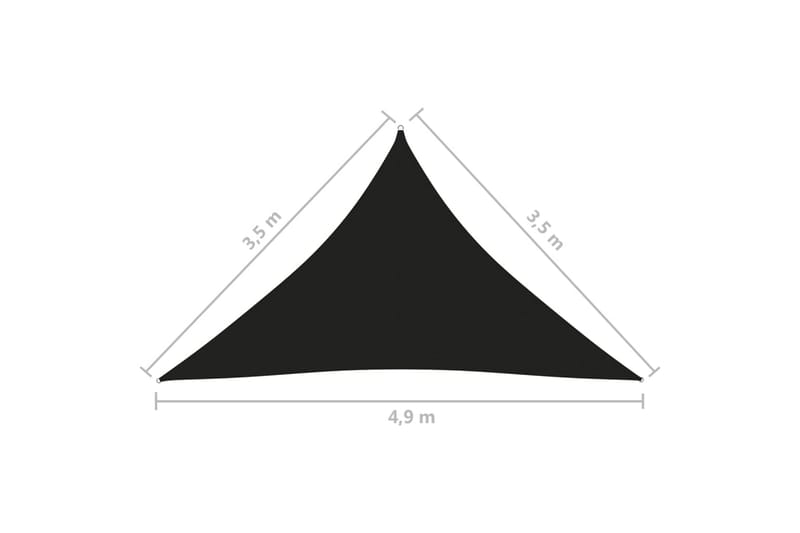 Solsegel oxfordtyg trekantigt 3,5x3,5x4,9 m svart - Svart - Solsegel